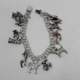 Sterling Animal Themed Charm Bracelet