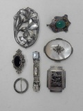 7 Silver Brooches