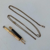 Gold-Filled Watch Chain & Two Victorian Pencils