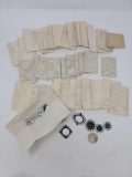 Huge Collection of Both Victorian Mother of Pearl Jewelry backings AND Metal Stencils/Patterns for