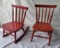 Red Painted Child Sized Chair and Rocker. NO SHIPPING, PICK UP ONLY
