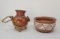 Two Mexican Style Redware Pottery Bowls, Both Unmarked