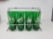 Green Glass Drink Set with Silhouettes in Rack