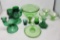 Green Glassware Lot