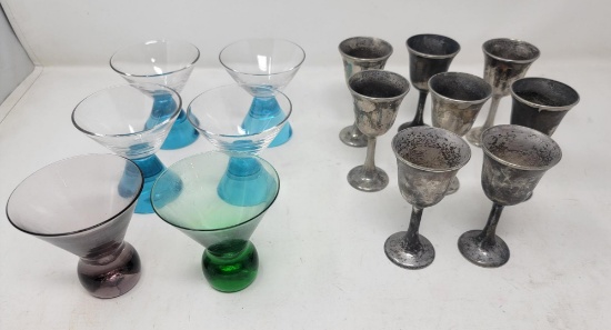 8 Pewter and 4 & 2 Glass Stemware