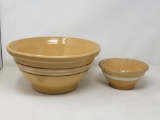 Two Yellow Ware Mixing Bowls