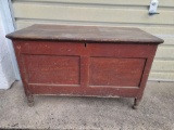 Red Grain Decorated Blanket Chest. NO SHIPPING, PICK UP ONLY