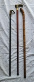 Three Canes: Antler top, Brass Top and All Wood