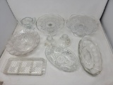 Misc. Glassware including Pedestal Cake Plates, Bowls, etc.