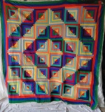 Log Cabin Quilt Top, Approx. 88