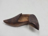 Carved Wood Trinket Box Shoe, 