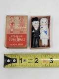 Miniature Bride and Groom Bisque CUTIE DOLLS in Original Box