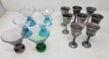 8 Pewter and 4 & 2 Glass Stemware