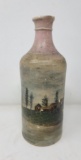 Painted Stoneware Spouted Bottle