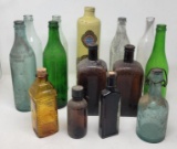 Early Bottles, Glass and One Stoneware
