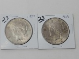 1922 & 1923 Peace Dollars, AU