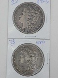 Morgan Dollars- 1879-S BF, 1880 F