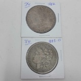 Morgan Dollars 1882 XF, 1883 F