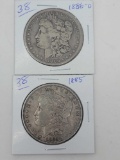 Morgan Dollars-1885 XF, 1886-O VG