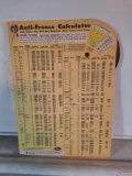 Anti-Freeze Calculator, Dated 1955