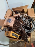 2 Boxes of Miscellaneous Parts, Lights, Spindles, Kingpin Sets, Ford NOS, Wires, Etc.