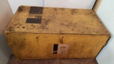Yellow Wooden Trunk with Technology Catalogs