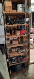 Contents of 7 Shelves- Tools, Wheel Balance Weights, Sprays, Waxes, Etc.