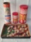 3 Canisters and Box of TinkerToys