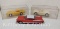 3 Plastic Models- Red & White Jo-Han Model 1959 Dodge, Other 2 in Acrylic Cases