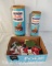 American Plastic Bricks- 2 Canisters with Contents Shown