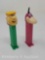 2 PEZ Dispensers- Barney Rubble, Made in Hungary & Dino, Made in Slovenia