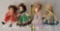 4 Ginny Dolls in Various Dresses, As Is