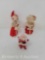 Santa Figure and 2 Figures in Red & White