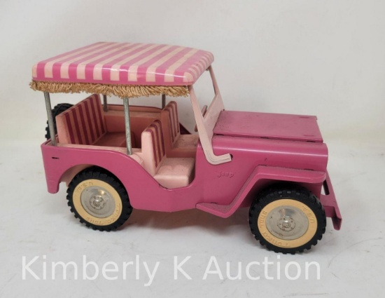 Tonka Pressed Steel Toy Pink Jeep