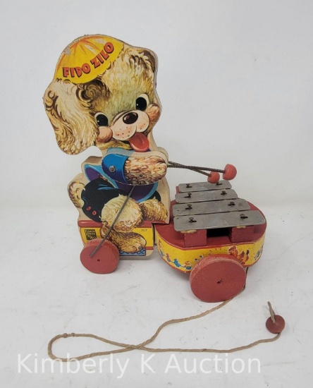 Vintage Fisher Price Puppy Xylophone "Fido Zilo" Pull Toy, #707