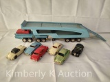 SSS International Truck & Car Carrier and 6 Friction Cars