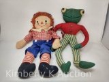 Raggedy Andy Doll and Frog Doll in Striped Pants
