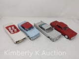4 Johan Models Cars- Blue Midge, White Chrysler, (2) Chrysler Jeeps