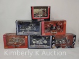 5 Harley Davidson Motorcycle Ornament & 1:18 Models- All New in Box