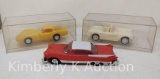 3 Plastic Models- Red & White Jo-Han Model 1959 Dodge, Other 2 in Acrylic Cases