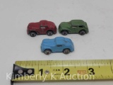 3 Miniature Barclay Type Cars