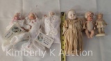 6 Bisque Head Dolls, Including 2 Teacup Babies by Glo Carlson