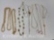 8 Gold-Tone Costume Necklaces