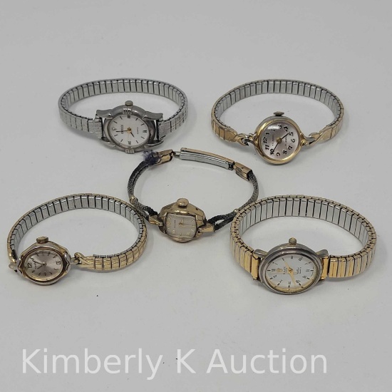 5 Lady's Vintage Wrist Watches