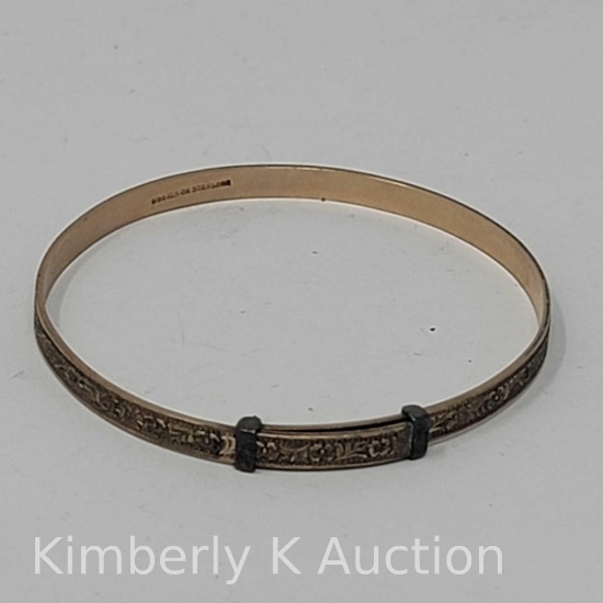 Victorian Gold-filled on Sterling Child's Bangle Bracelet