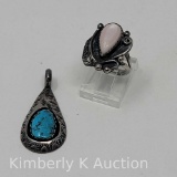 Silver Southwestern Style Ring and Pendant