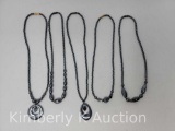 5 Hematite Beaded Necklaces