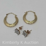 Two Pair of Gold Earrings