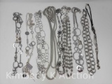 9 Silver-Tone Chunky Fashion Necklaces
