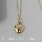 Gold Petite Necklace with Heart Pendant